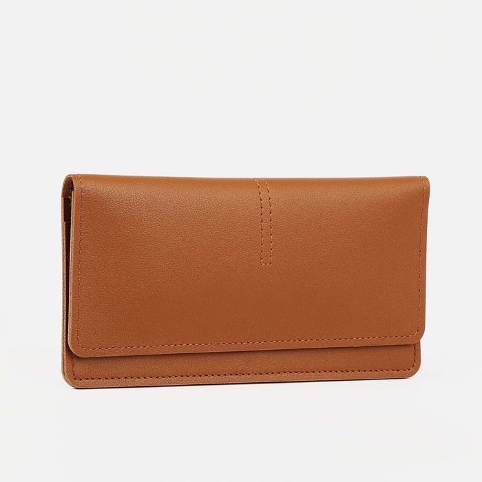 Кошелёк женский на кнопке, цвет коричневый