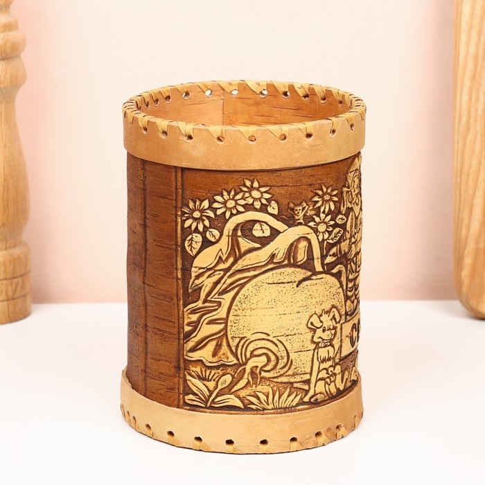 Туес «Деревня", сахар, 10 х 10 х 14 см