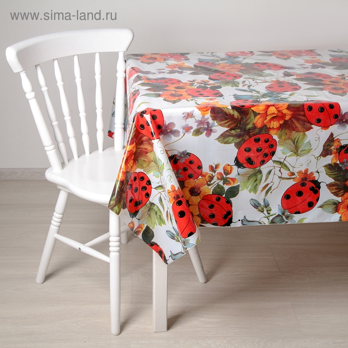 Клеёнка ПВХ «Божьи коровки», ширина 137 см, толщина 0,08 мм, рулон 30 метров Клеёнка ПВХ «Божьи коровки», ширина 137 см, толщина 0,08 мм, рулон 30 метров