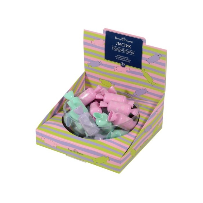 Ластик BrunoVisconti HappyGraphix Ластик BrunoVisconti HappyGraphix "Конфетки", МИКС