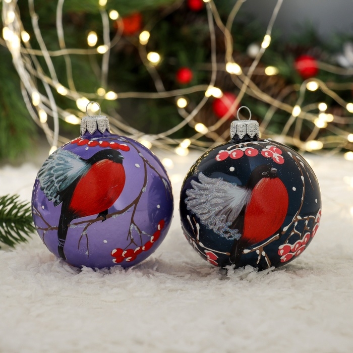 Шар Шар "Сказочный снегирь 2", 80 мм., в подарочной упаковке