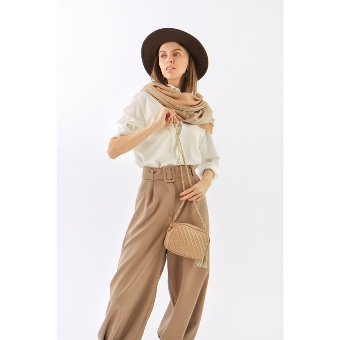 Сумка кросс-боди, отдел на молнии, длинный ремень, цвет бежевый Сумка кросс-боди, отдел на молнии, длинный ремень, цвет бежевый