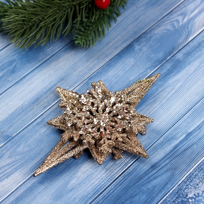 Украшение ёлочное Украшение ёлочное "Звезда грация блеск" 13,5х9 см, золото
