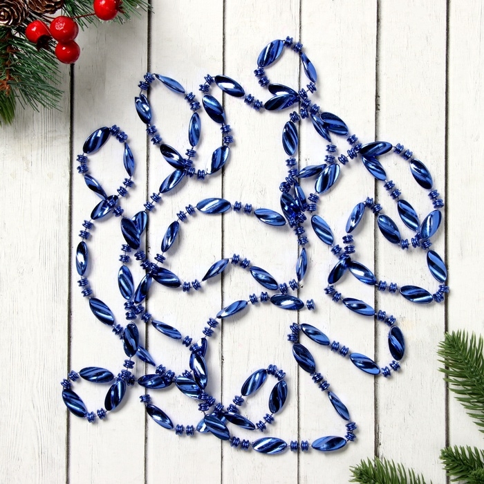 Бусы на ёлку 2,7 м Бусы на ёлку 2,7 м "Бочонки и волна" микс