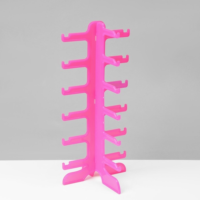 Подставка под очки 6 мест, 16×14,5×35,5, оргстекло, цвет розовый