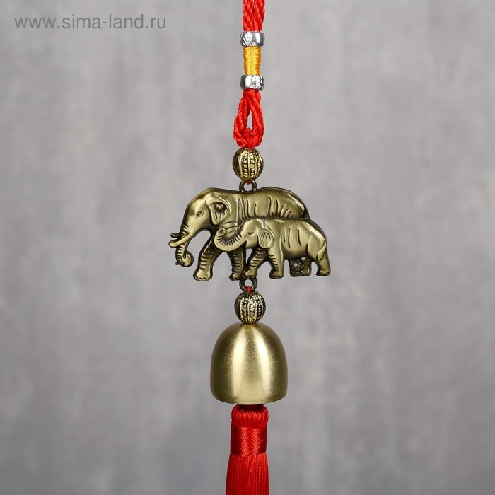 Колокольчик металл  Колокольчик металл "Слон и слонёнок" 1 колокол d=2,5 см 35х5,5х2,7 см
