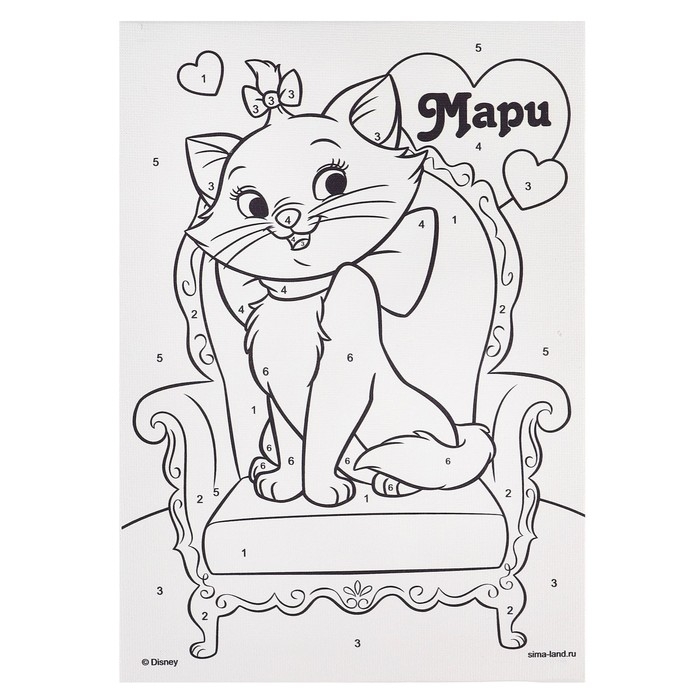 Картина по номерам для детей "Кошечка Мари" 21х15 см, Коты Аристократы