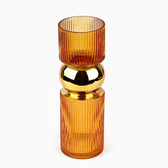 Ваза для цветов «Голден» из коричневого стекла 30×10×10 см