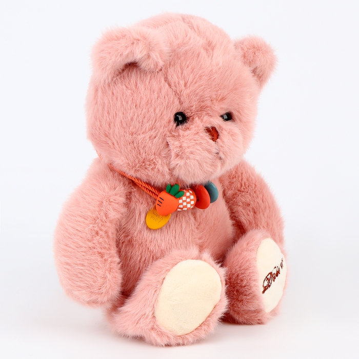 Мягкая игрушка «Медведь» с ожерельем, 20 см, цвет розовый Мягкая игрушка «Медведь» с ожерельем, 20 см, цвет розовый