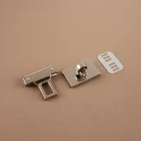Застёжка для сумки, 3.3×3.3 см, цвет серебряный