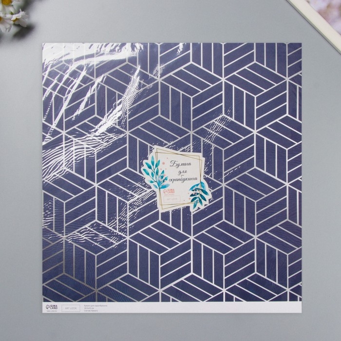 Бумага для скрапбукинга Бумага для скрапбукинга "3D геометрия" плотность 180 гр набор 5 шт 30,5х32 см