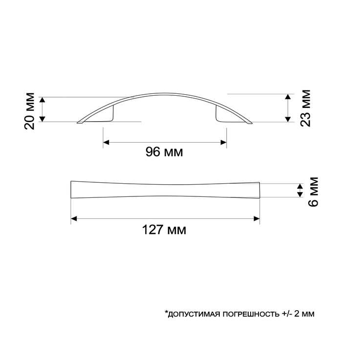 Ручка-скоба ТУНДРА PC175, м/о 96 мм, цвет матовый никель Ручка-скоба ТУНДРА PC175, м/о 96 мм, цвет матовый никель