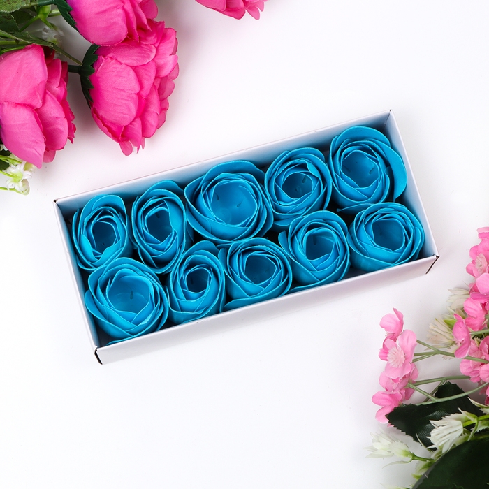 Мыльные розочки, синие, набор 10 шт. Мыльные розочки, синие, набор 10 шт.