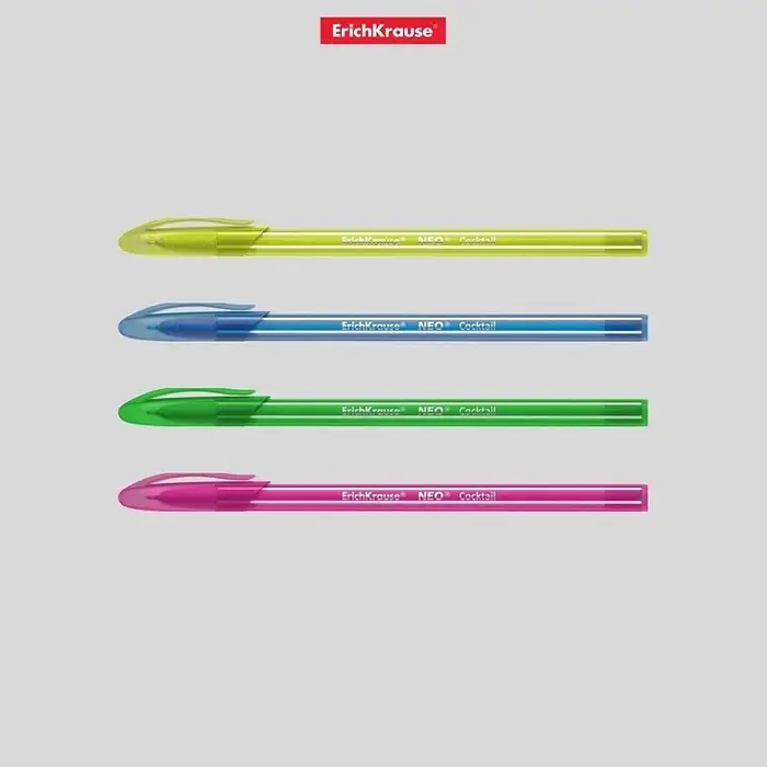 Ручка шариковая ErichKrause Cocktail, игольчатый узел 0.7 мм, чернила синие, одноразовая, МИКС Ручка шариковая ErichKrause Cocktail, игольчатый узел 0.7 мм, чернила синие, одноразовая, МИКС