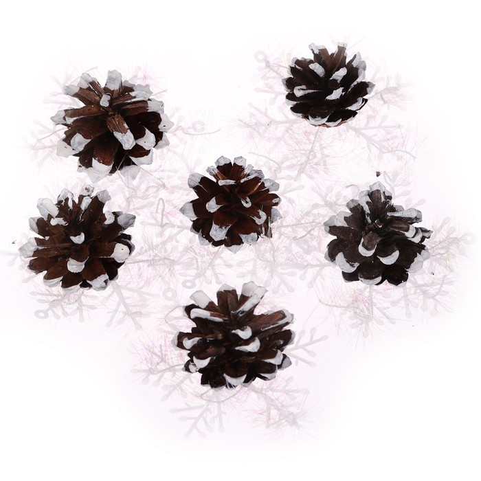 Декоративное украшение «Шишка со снежинкой» 1 шт. Декоративное украшение «Шишка со снежинкой» 1 шт.