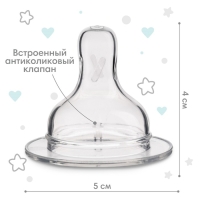 Соска на  бутылочку, антиколиковая, от 0 мес.,  Крошка Я Anti-colic, широкое горло,  медленный поток, Ø50 мм.