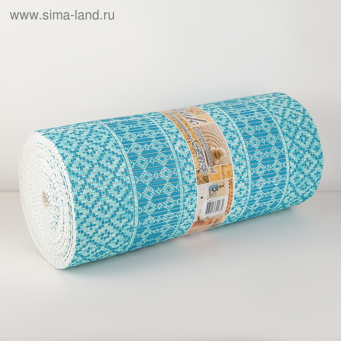 Коврик для ванной комнаты «Квадраты», ширина 65 см, рулон 15 м, цвет голубой