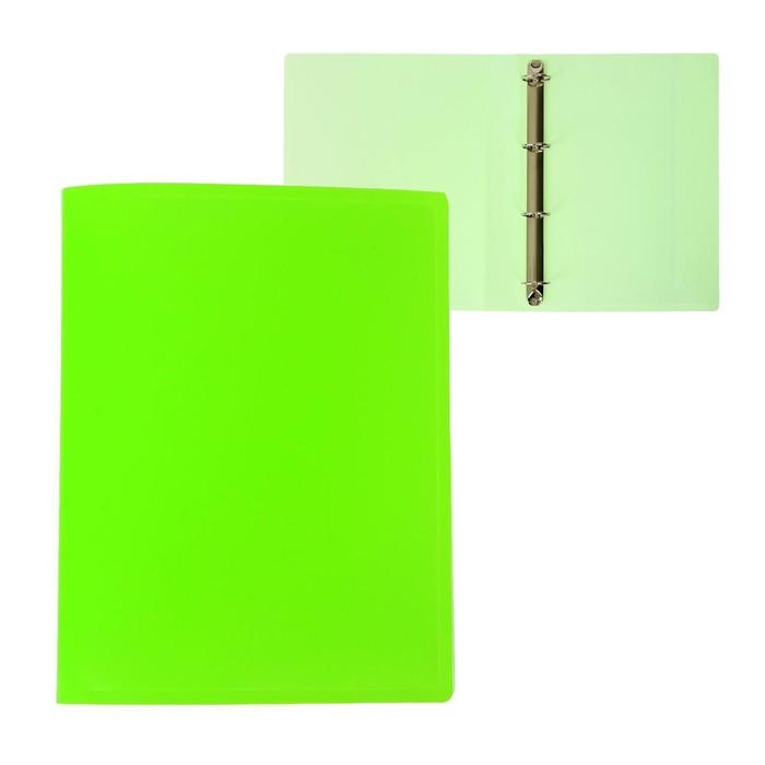 Папка на 4 кольцах А4, Calligrata, 40 мм, 500 мкм, салатовая неон Папка на 4 кольцах А4, Calligrata, 40 мм, 500 мкм, салатовая неон