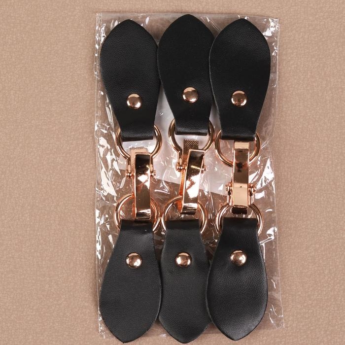 Застёжка-клевант 15,5 × 3 см, 3 шт, цвет чёрный/золотой Застёжка-клевант 15,5 × 3 см, 3 шт, цвет чёрный/золотой