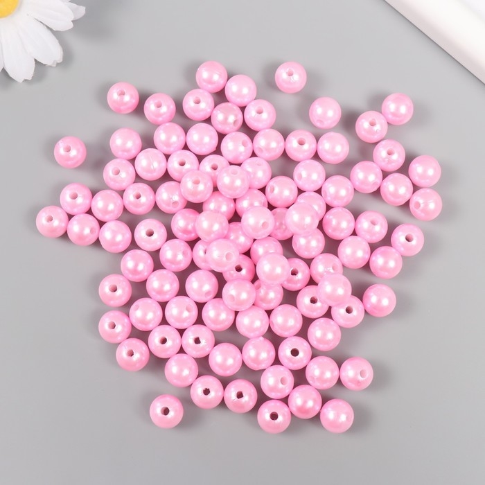 Набор бусин Набор бусин "Жемчуг" d 10 мм, 250 гр, нежно-розовый