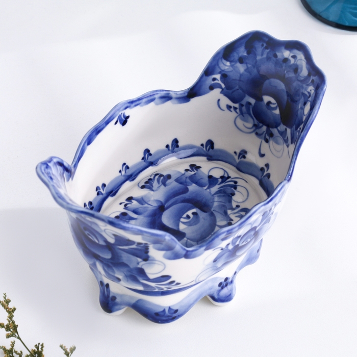 Икорница  Икорница "Ванночка", 12 х 11 см, гжель