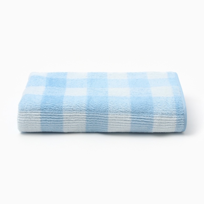 Полотенце банное Этель Полотенце банное Этель "Клетка", цв. синий, 70х140 см, 100% п/э, 240 г/м2
