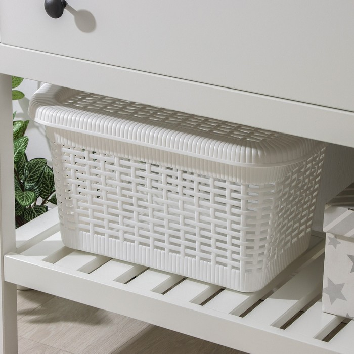 Корзина для хранения с крышкой, 45×28×24 см, 20 л, цвет МИКС Корзина для хранения с крышкой, 45×28×24 см, 20 л, цвет МИКС