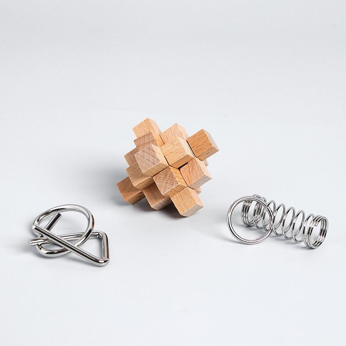 Головоломка металлическая «Загадки первооткрывателей», набор 3 шт. Головоломка металлическая «Загадки первооткрывателей», набор 3 шт.