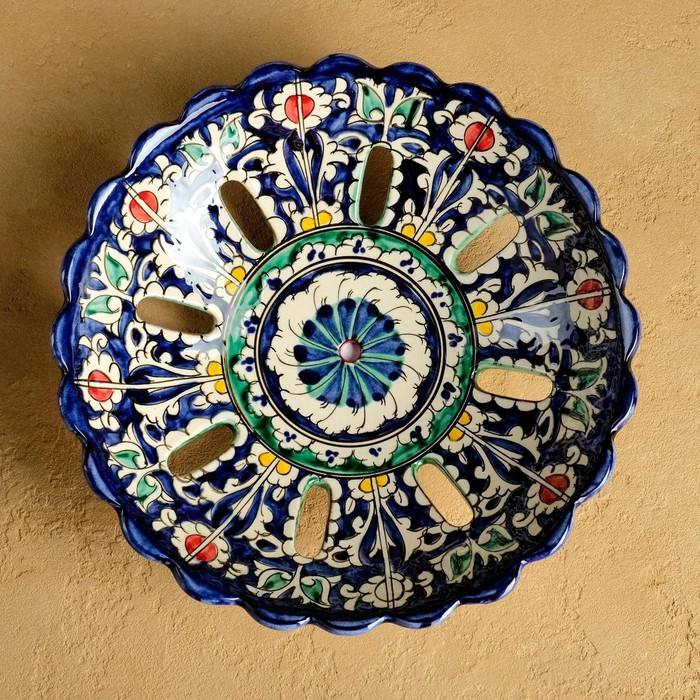 Набор чайный Риштан, 9 предм: чайник 1л., 6 пиал 9,5см, конфетница 23см, сахарница 250м Набор чайный Риштан, 9 предм: чайник 1л., 6 пиал 9,5см, конфетница 23см, сахарница 250м