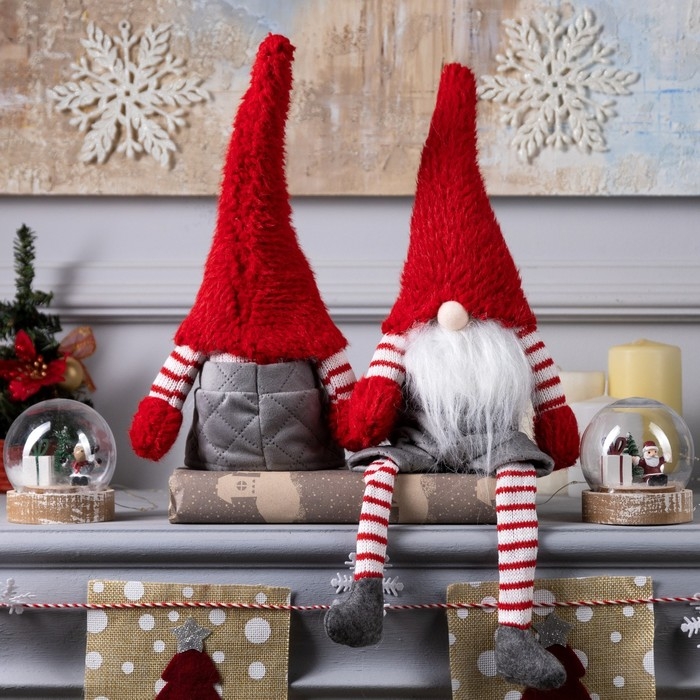 Светодиодная фигура «Гном с бородой» 14 × 47 × 9 см, текстиль, батарейки AG10х3 (в комплекте), свечение тёплое белое Светодиодная фигура «Гном с бородой» 14 × 47 × 9 см, текстиль, батарейки AG10х3 (в комплекте), свечение тёплое белое