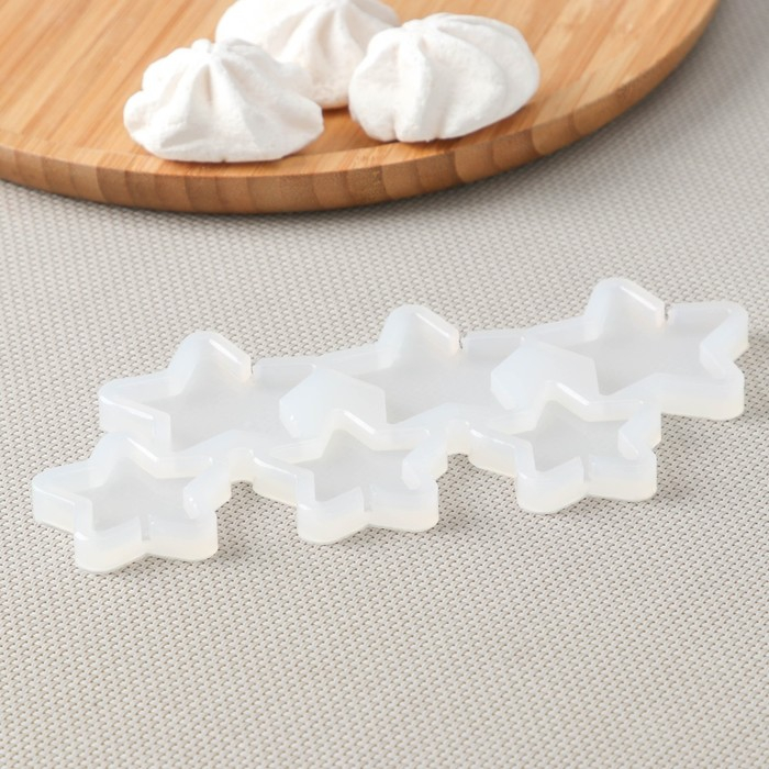 Силиконовый молд для леденцов и шоколада «Звёзды», 4 и 5 см, цвет прозрачный Силиконовый молд для леденцов и шоколада «Звёзды», 4 и 5 см, цвет прозрачный