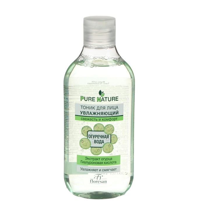 Тоник Floresan Pure Natural Тоник Floresan Pure Natural "Увлажняющий. Огуречная вода", свежесть и комфорт, 300 мл