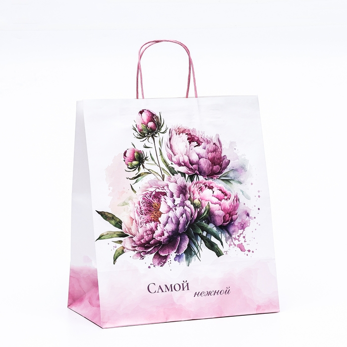 Пакет крафт Пакет крафт "Самой нежной" 32 х 19,5 х 37 см