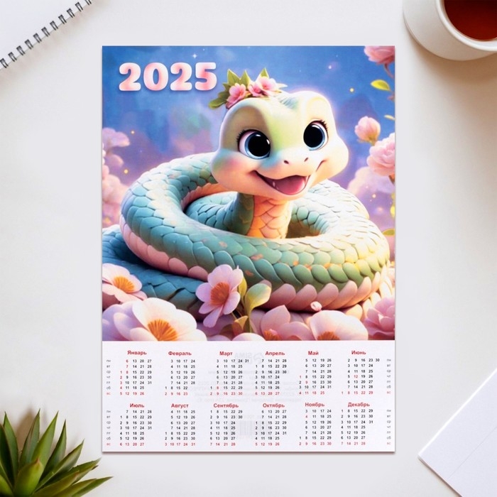 Набор календарей листовых А4 Набор календарей листовых А4 "Символ года" 2025 год, 21 х 30 см, 8 штук