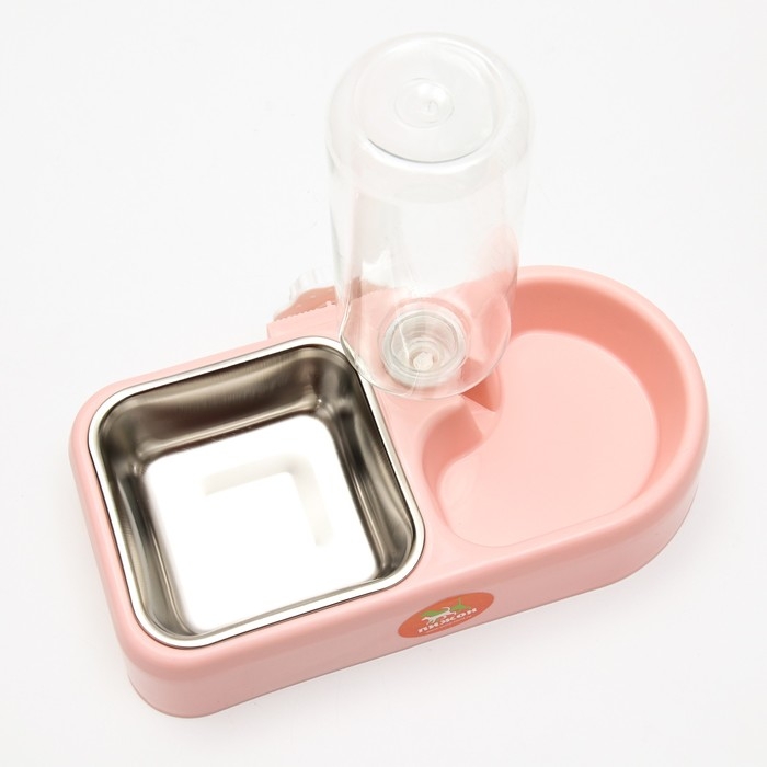 Комплекс автопоилка и автокормушка 26,5 х *16,5 х 22 см, розовый Комплекс автопоилка и автокормушка 26,5 х *16,5 х 22 см, розовый