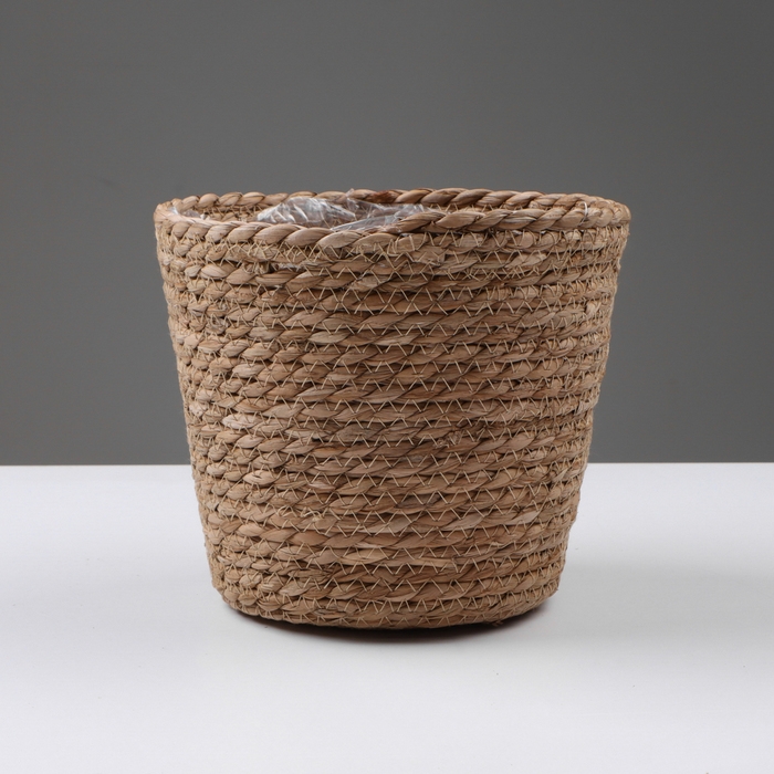 Кашпо плетеное  Кашпо плетеное "Сафари", 21,5х21,5х18,8 см, натуральный