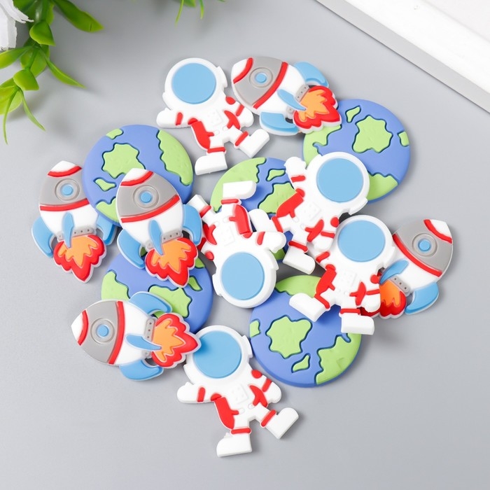 Декор для творчества резина Декор для творчества резина "Космос" набор 15 шт МИКС 3х3 см