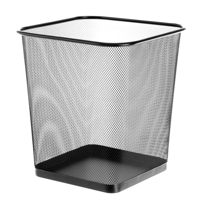 Корзина для бумаг 20л Berlingo  Корзина для бумаг 20л Berlingo "Steel&Style", сетчатая, металл, квадр основ, черная 287211
