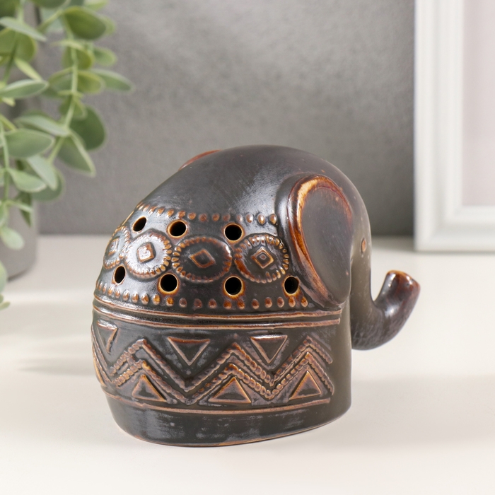 Сувенир керамика Сувенир керамика "Слонёнок. Этнические узоры" коричневый 8х12,5х9 см