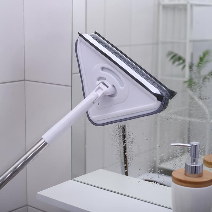 Окномойка с стальной ручкой и сгоном Raccoon, 25×17×105(148) см, 2 насадки из микрофибры Окномойка с стальной ручкой и сгоном Raccoon, 25×17×105(148) см, 2 насадки из микрофибры