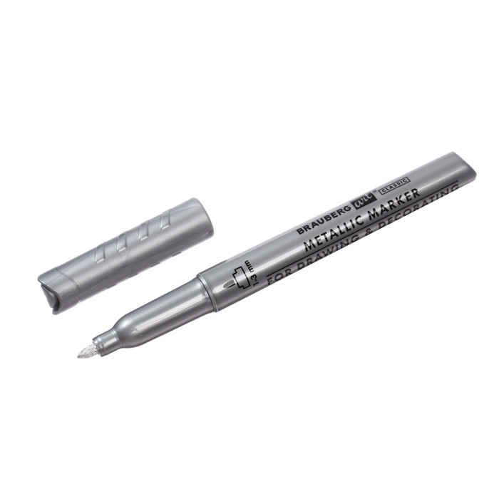 Маркер для декора 1-3 мм BRAUBERG ART METALLIC, серебристый 152439 Маркер для декора 1-3 мм BRAUBERG ART METALLIC, серебристый 152439