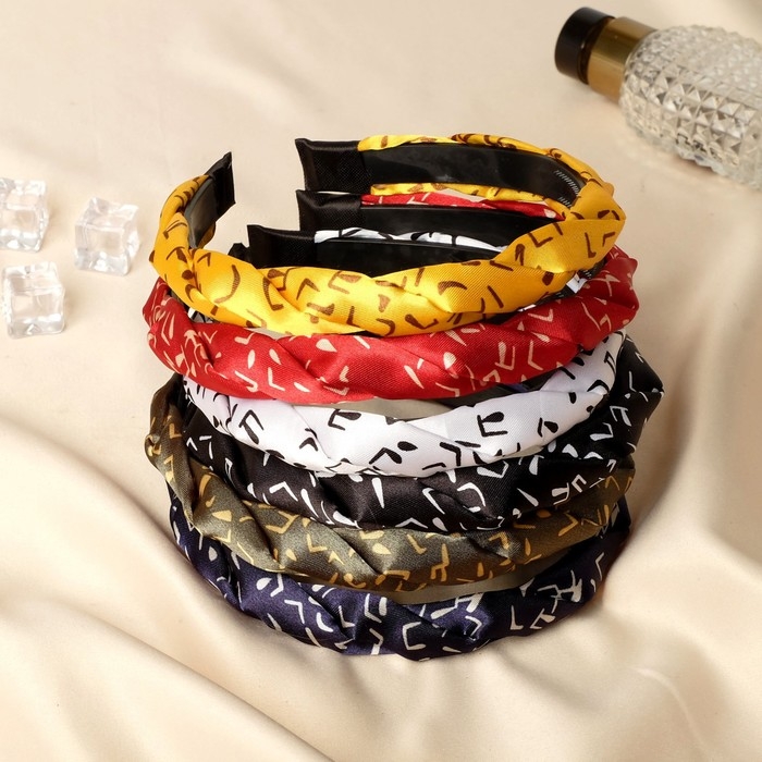 Ободок для волос Ободок для волос "Коса" полоски, 1,8 см, микс