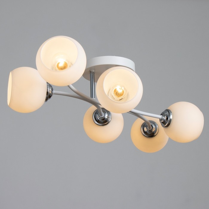 Люстра Люстра "Гелла" 6хЕ27 40Вт бело-хромовый 62х45х27 см BayerLux