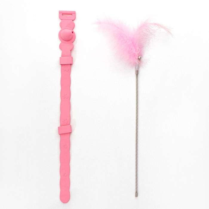 Ошейник-дразнилка для кошек, 17 см, розовый Ошейник-дразнилка для кошек, 17 см, розовый