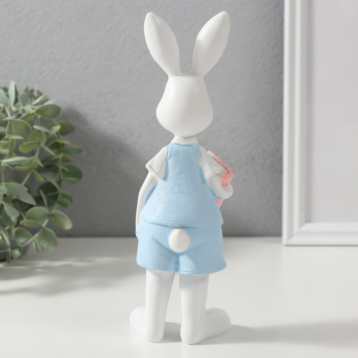 Сувенир полистоун Сувенир полистоун "Зайка в бежевом платье/Заяц в шортах и жилетке" МИКС 19,5х4,5х6,5 см