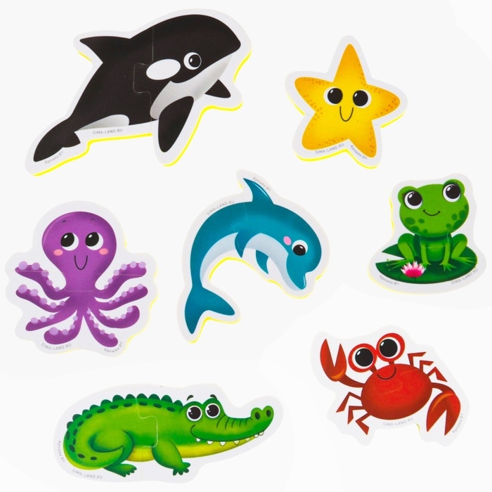 Мягкий пазл для малышей &laquo;Собираем животных&raquo;, 20 пазлов, 40 деталей, Крошка Я