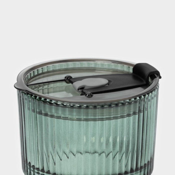 Стакан стеклянный с крышкой и трубочкой «Вино Верде», 350 мл, цвет зелёный Стакан стеклянный с крышкой и трубочкой «Вино Верде», 350 мл, цвет зелёный