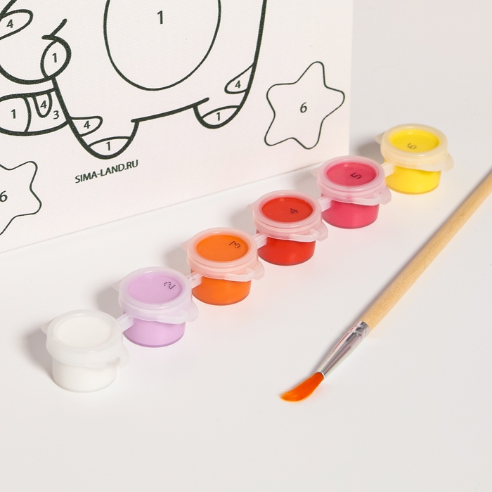 Картина по номерам для детей «Котик со звёздочками», 21 х 15 см Картина по номерам для детей «Котик со звёздочками», 21 х 15 см