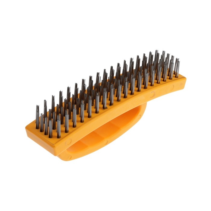 Щетка металлическая ручная ТУНДРА, пластиковая рукоятка, 6-рядная Щетка металлическая ручная ТУНДРА, пластиковая рукоятка, 6-рядная