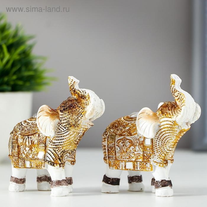 Сувенир полистоун Сувенир полистоун "Белый слон с попоной из арабского ковра" МИКС 7,8х7,5х3,2 см